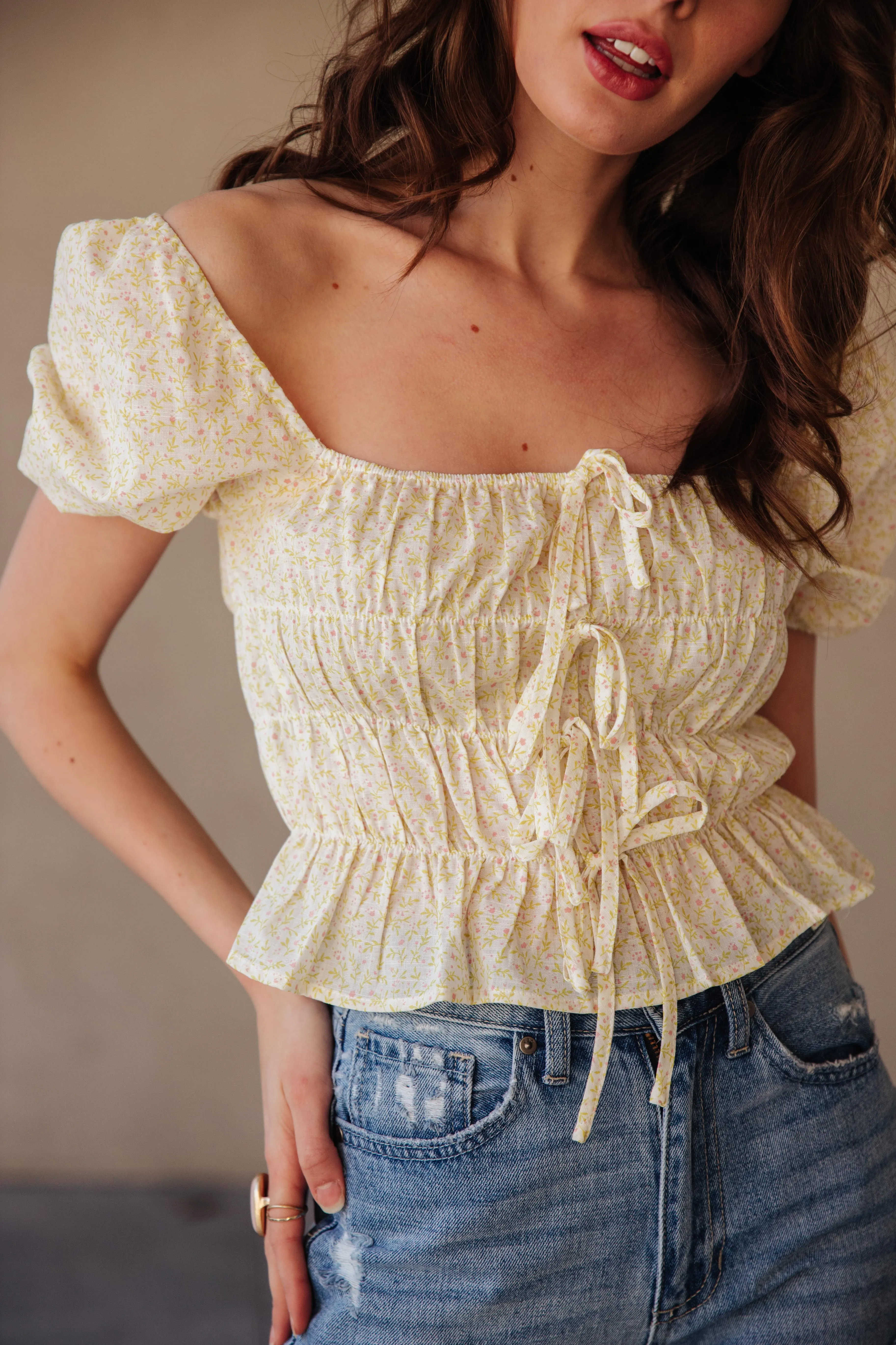 Peplum Peasant Top