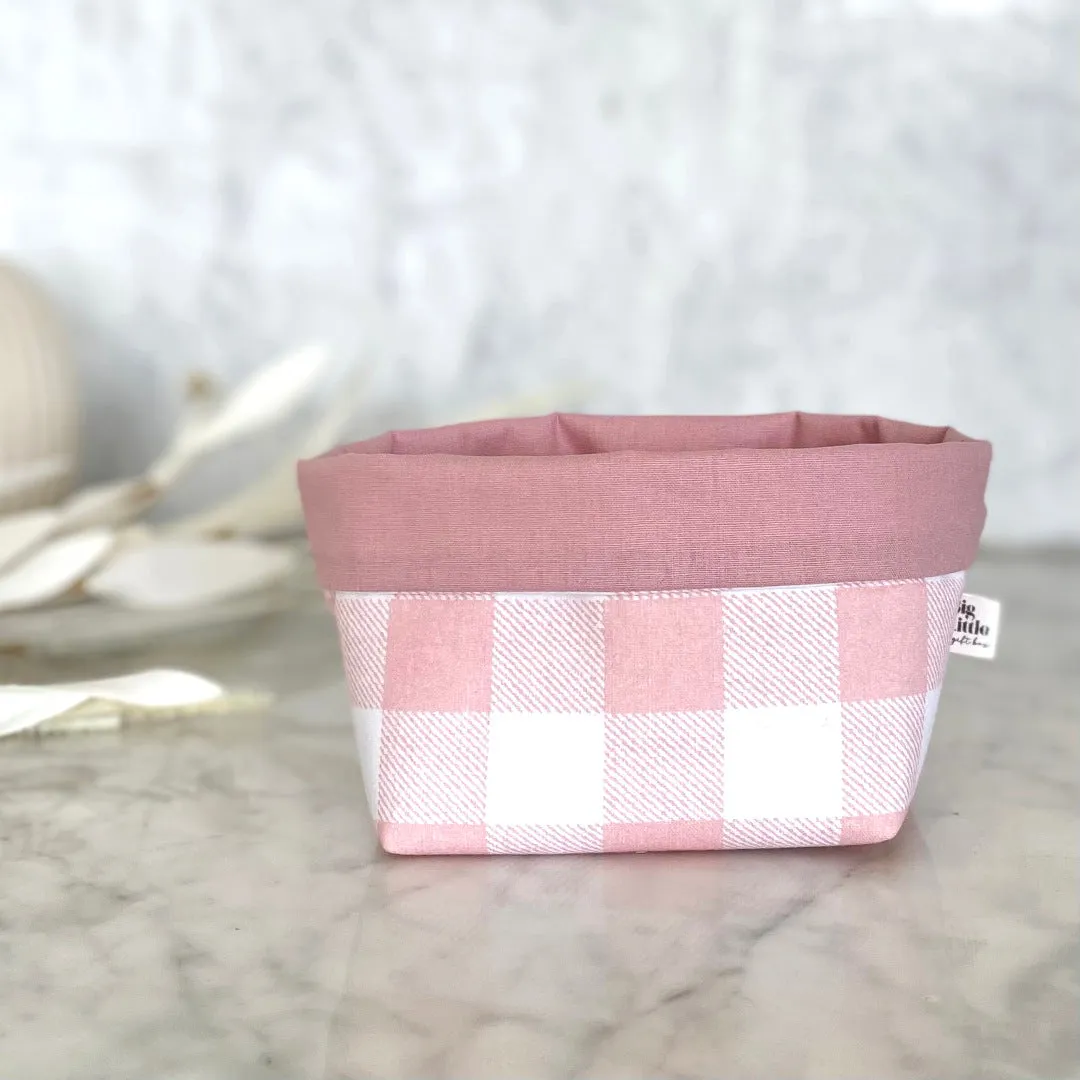 Pink Gingham - Fabric Box