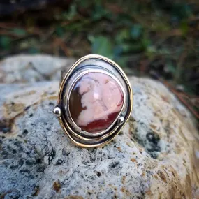 Pink Rhodonite Chunky Ring