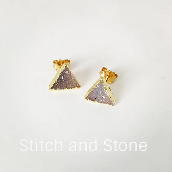 Quartz Druzy Studs