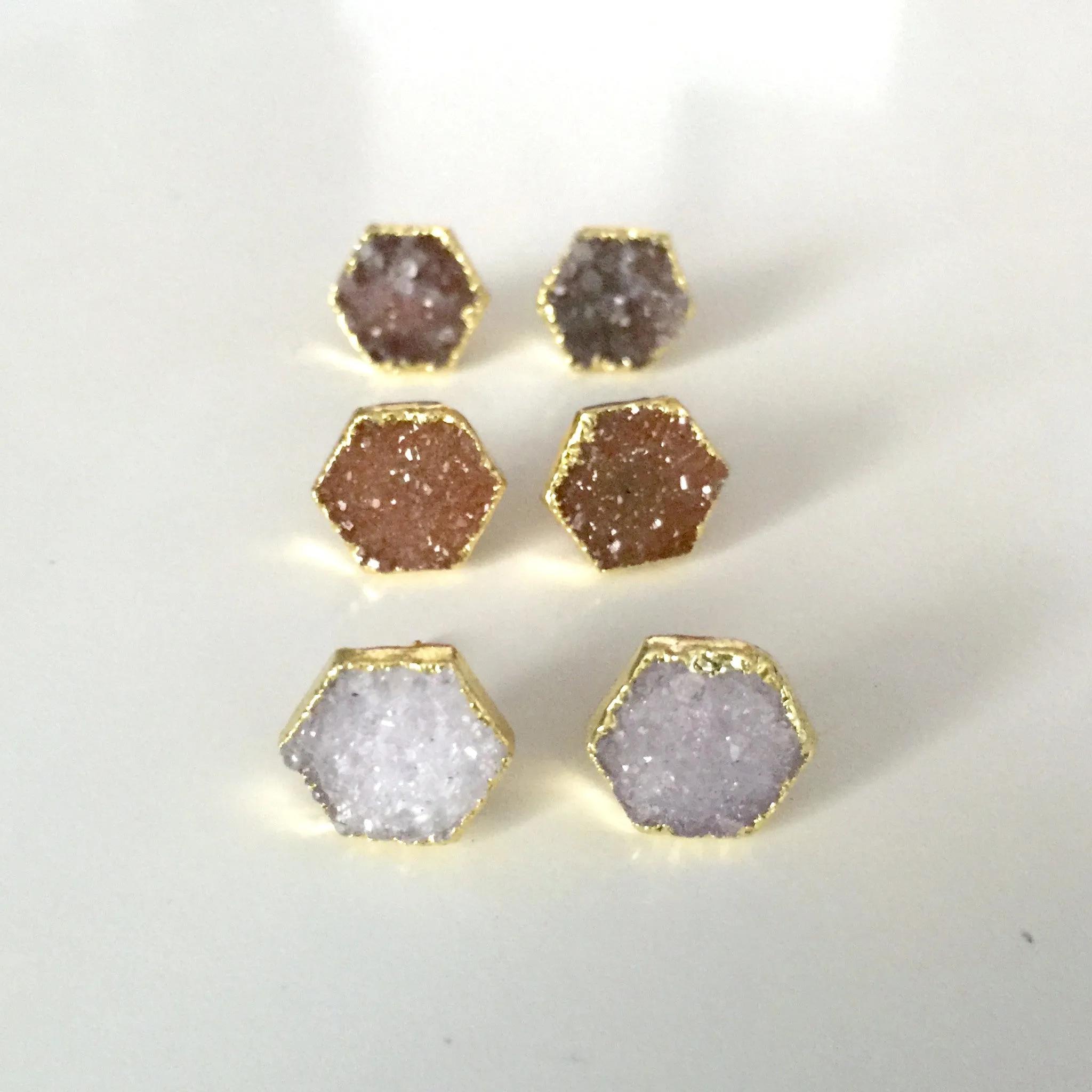 Quartz Druzy Studs