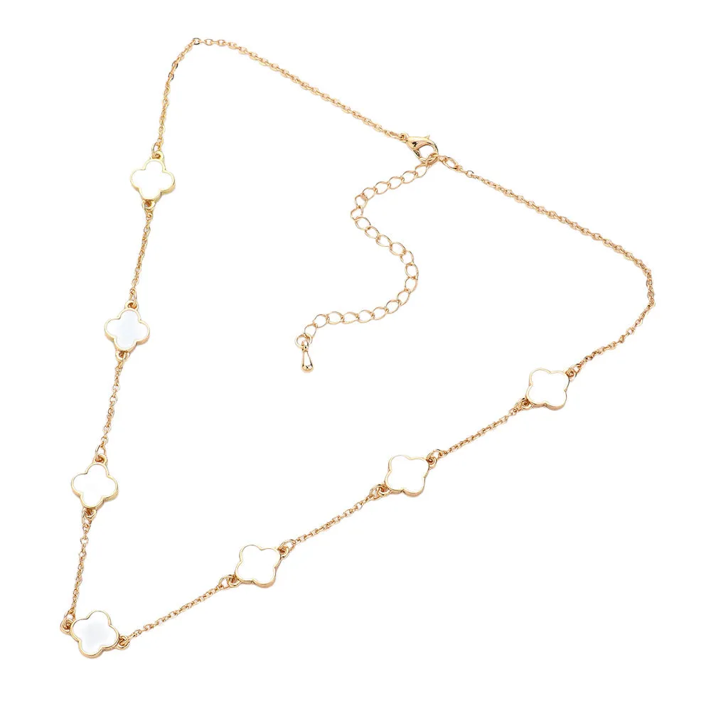 Quatrefoil Station Necklace