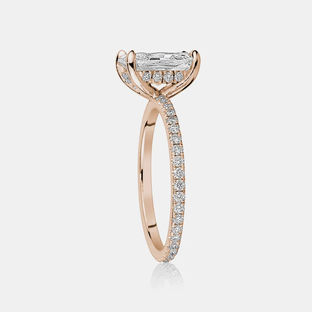 Radiant Cut Engagement Ring with Pavé Band