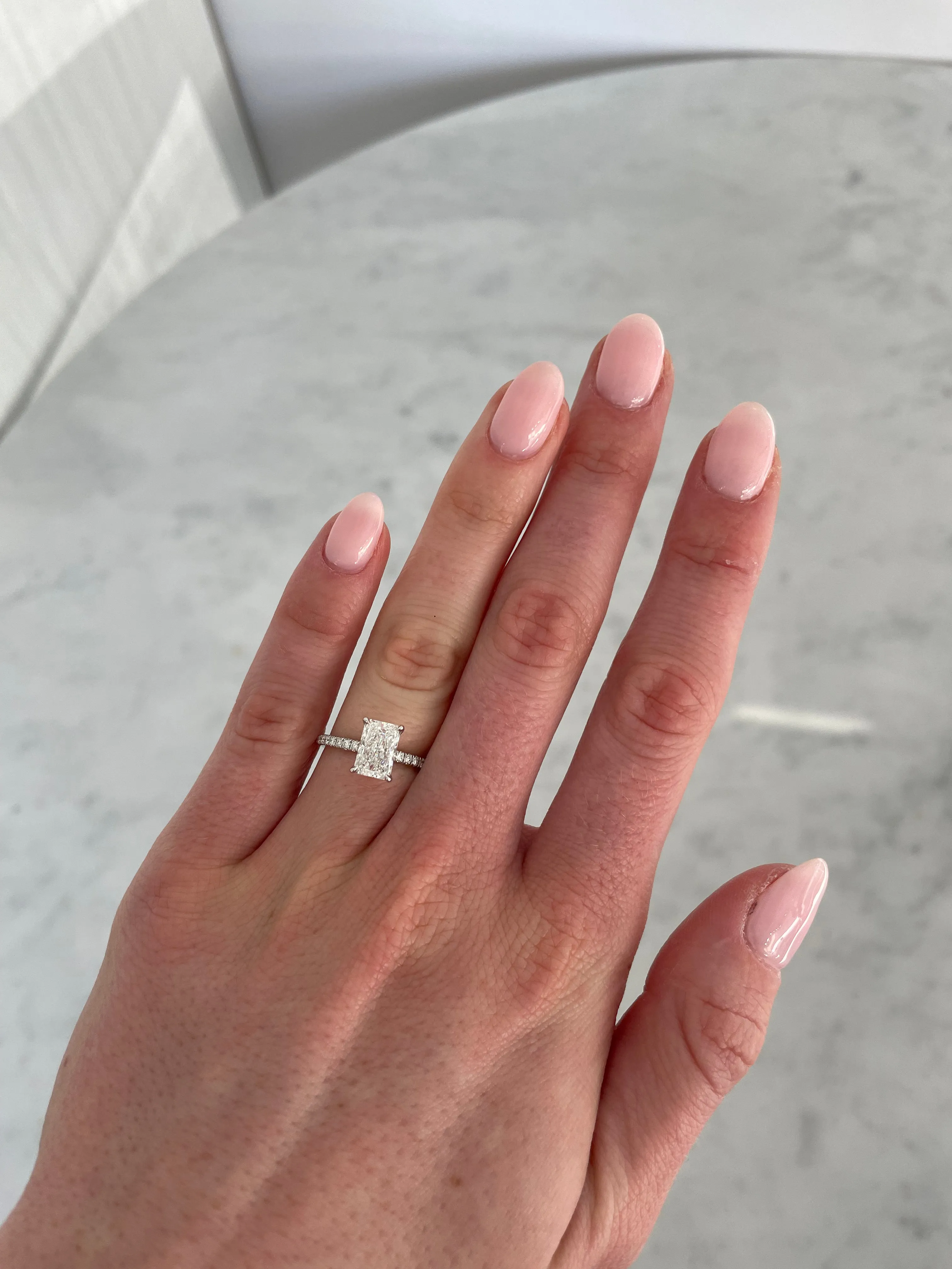 Radiant Cut Engagement Ring with Pavé Band