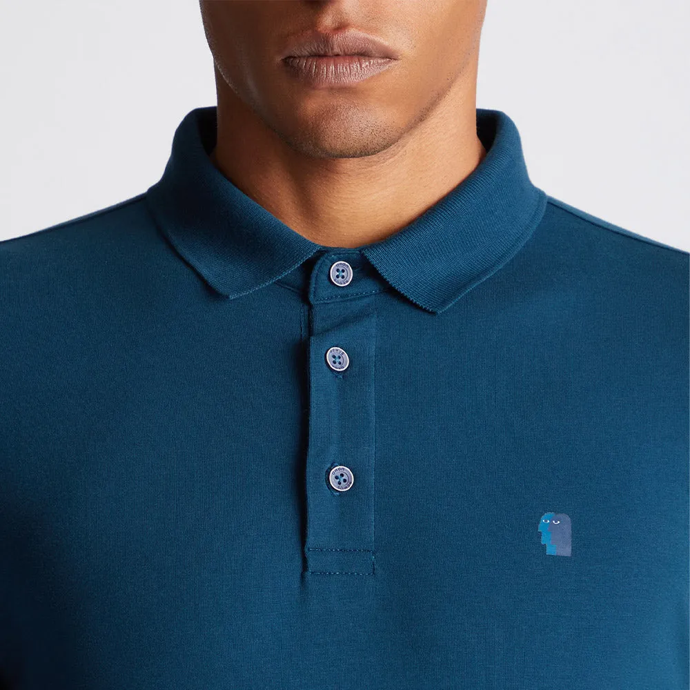 Remus Uomo Long Sleeve Polo | Blue