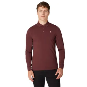 Remus Uomo Long Sleeve Polo - Burgundy