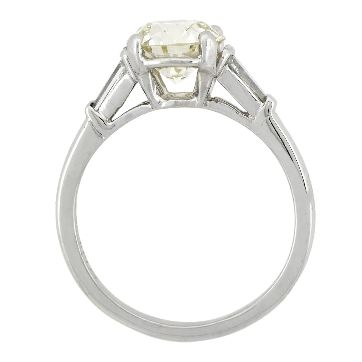 Retro Platinum Diamond Engagement Ring 1.71ct center