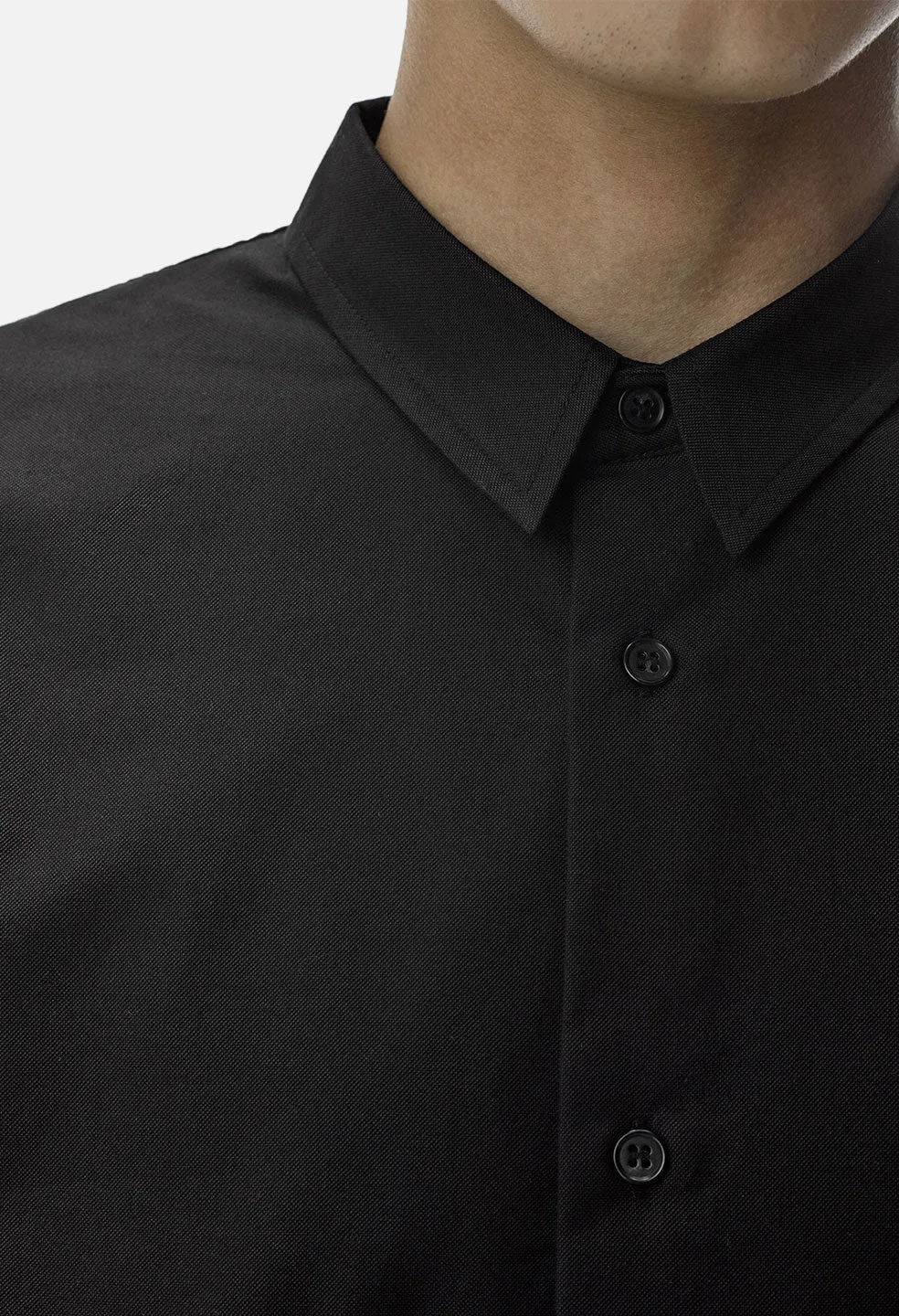 Rib Tape Button Up / Black