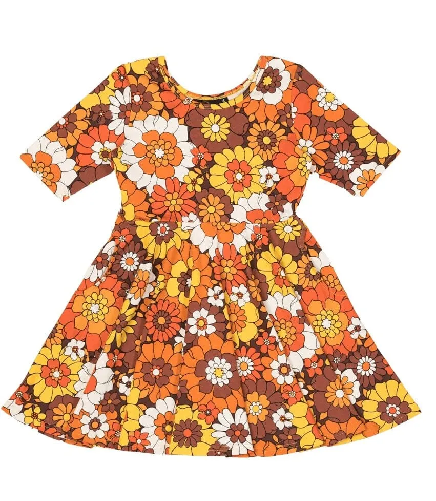 Rock Your Kid - ALOHA MARIGOLD WAISTED DRESS IN YELLOW FLORAL