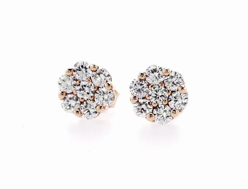 Rose Cluster Earring (0.93Ctw)