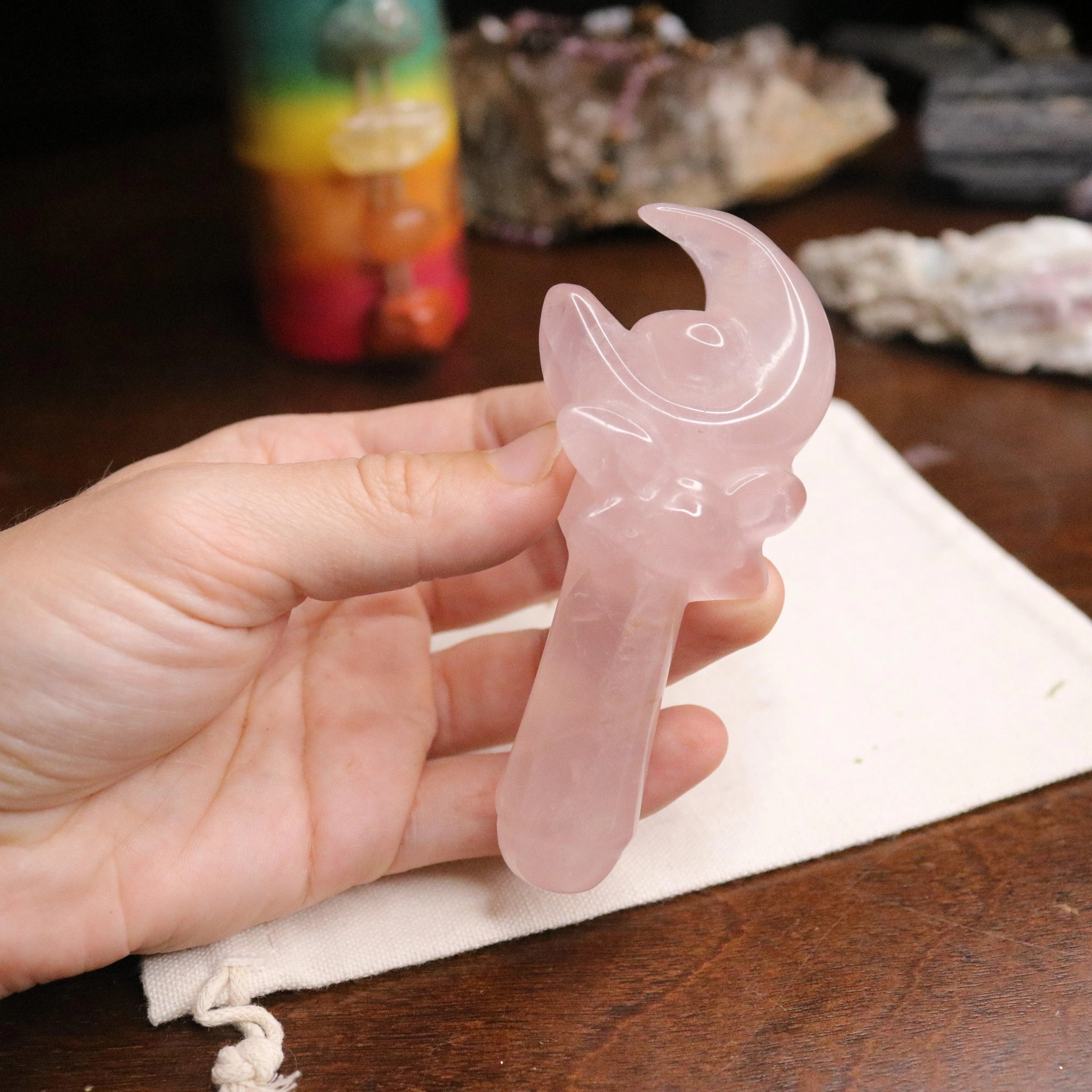 Rose Quartz Sailor Moon Wand Carving ~ Adorable Good Vibes ~