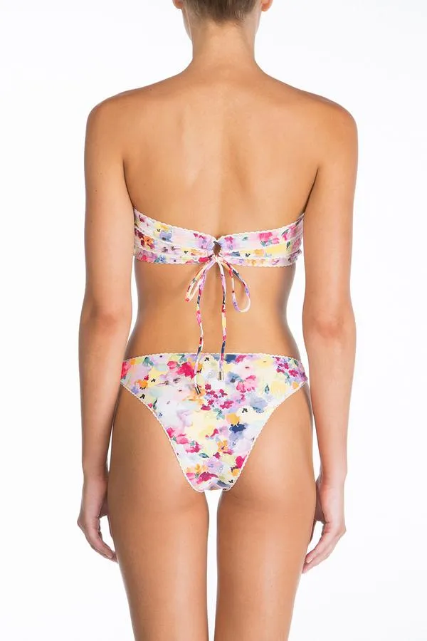 Ruched Bandeau & Tan Bottoms Set - Tutti Frutti