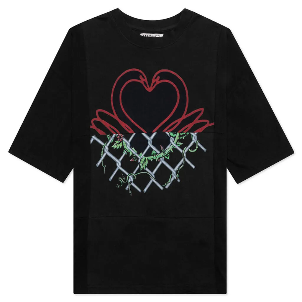 RW Reworked Grid T-Shirt - Overdyed Black