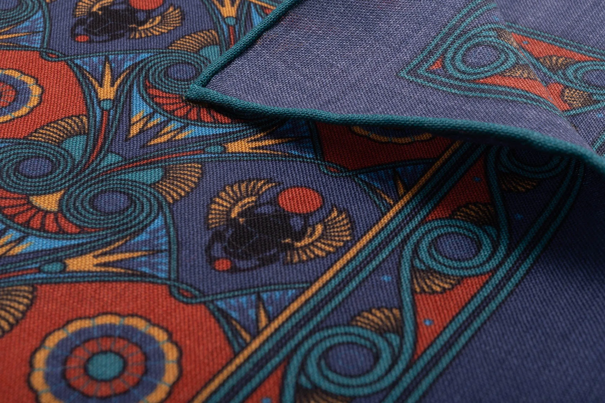 Sapphire Blue Art Deco Egyptian Scarab Pocket Square