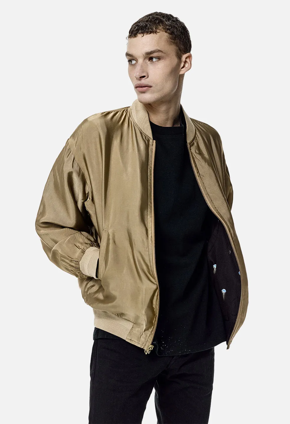 Silk Reversible Bomber / Gold