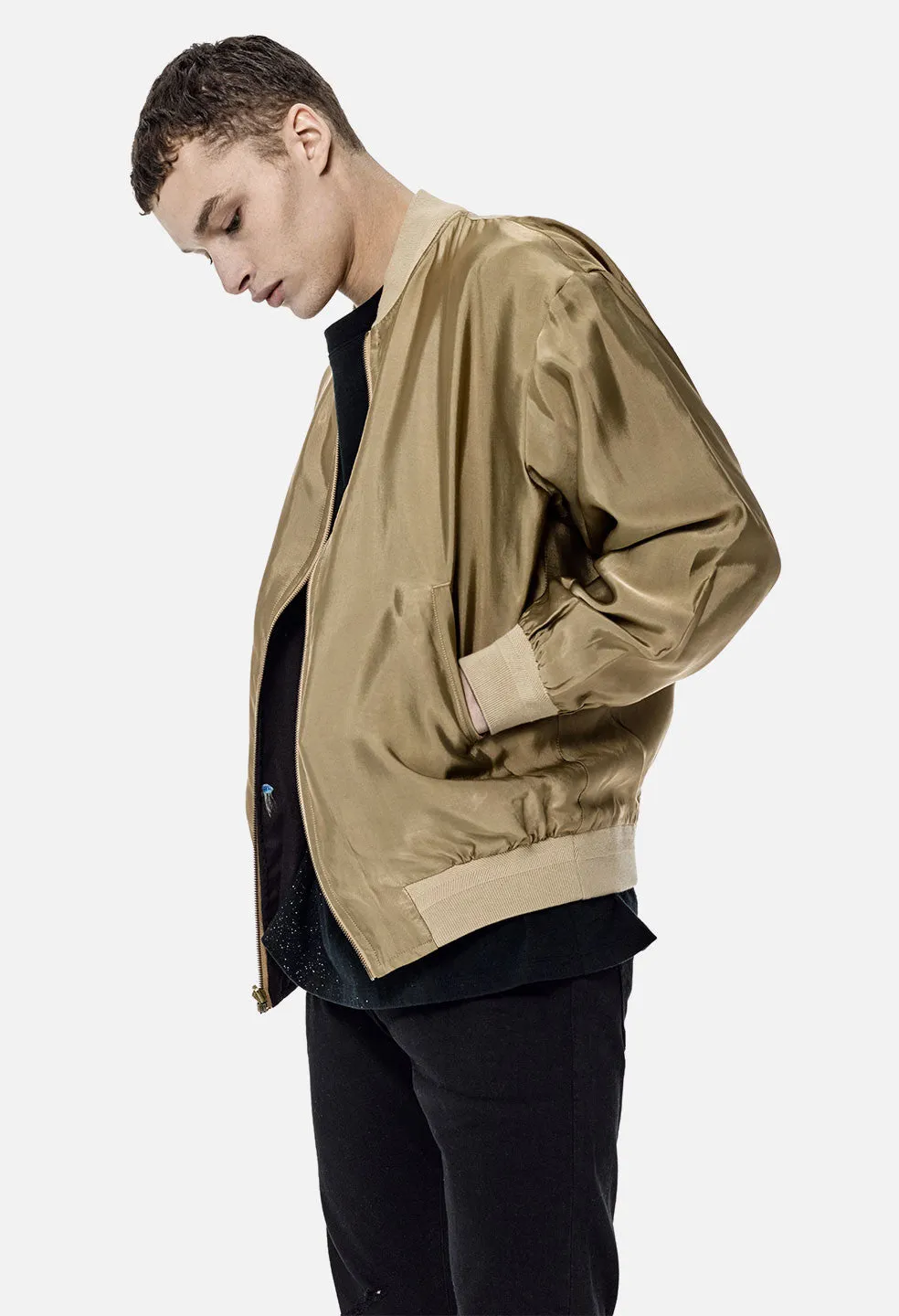 Silk Reversible Bomber / Gold