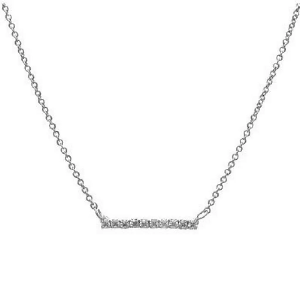 Silver and Crystal Bar Pendant Necklace