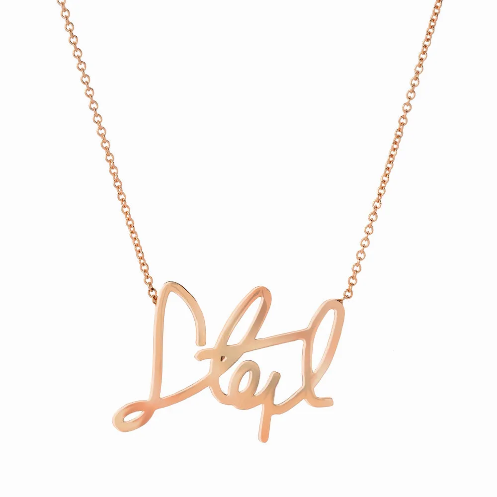 Single Name Custom Signature Necklace Without Diamonds