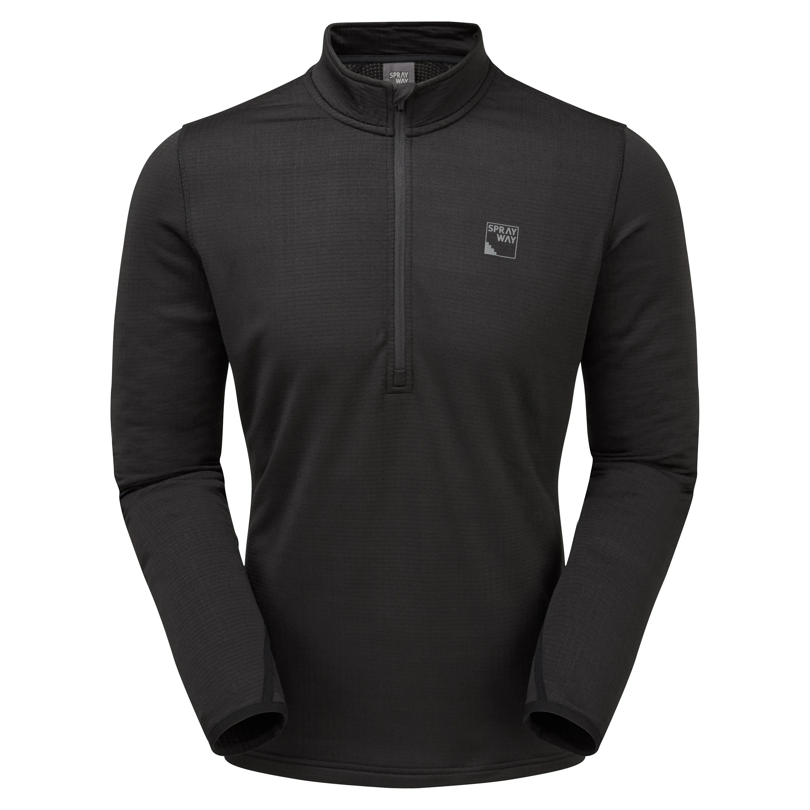 Sprayway Men's Dornie Half Zip Long Sleeve Base Layer Top (Black)