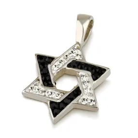 Star of David Pendant Multi Colors Gemstones   Sterling Silver Necklace #1