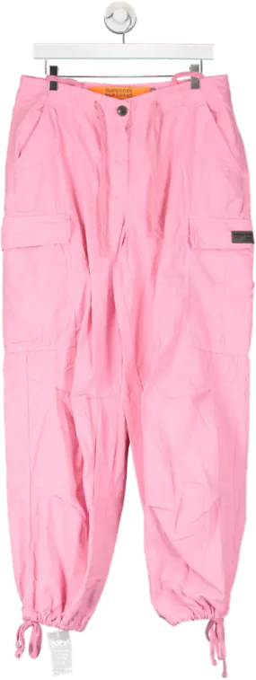 Superdry Pink Baggy Parachute Pants UK S/M