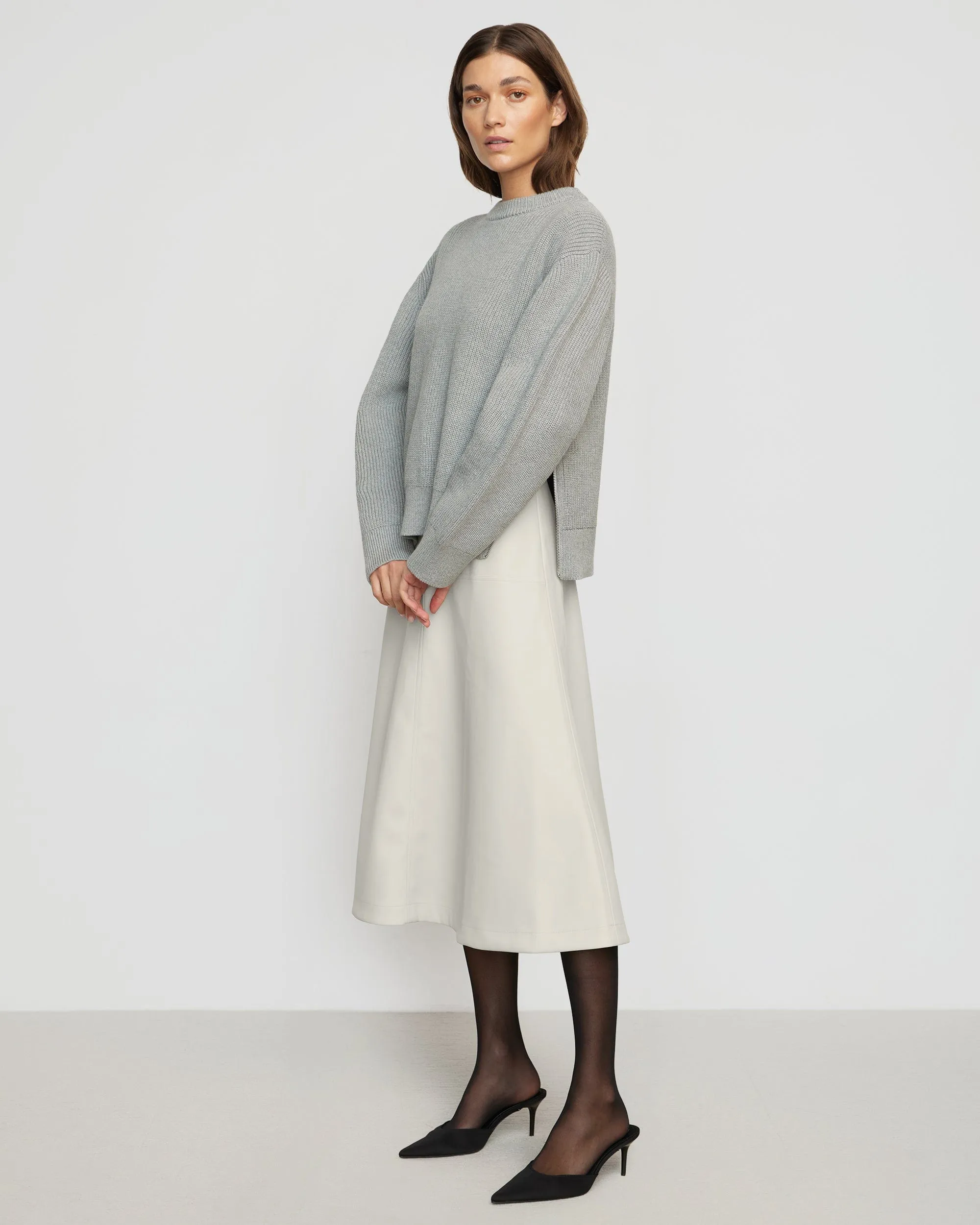 Tate Organic Cotton Side-Zip Sweater