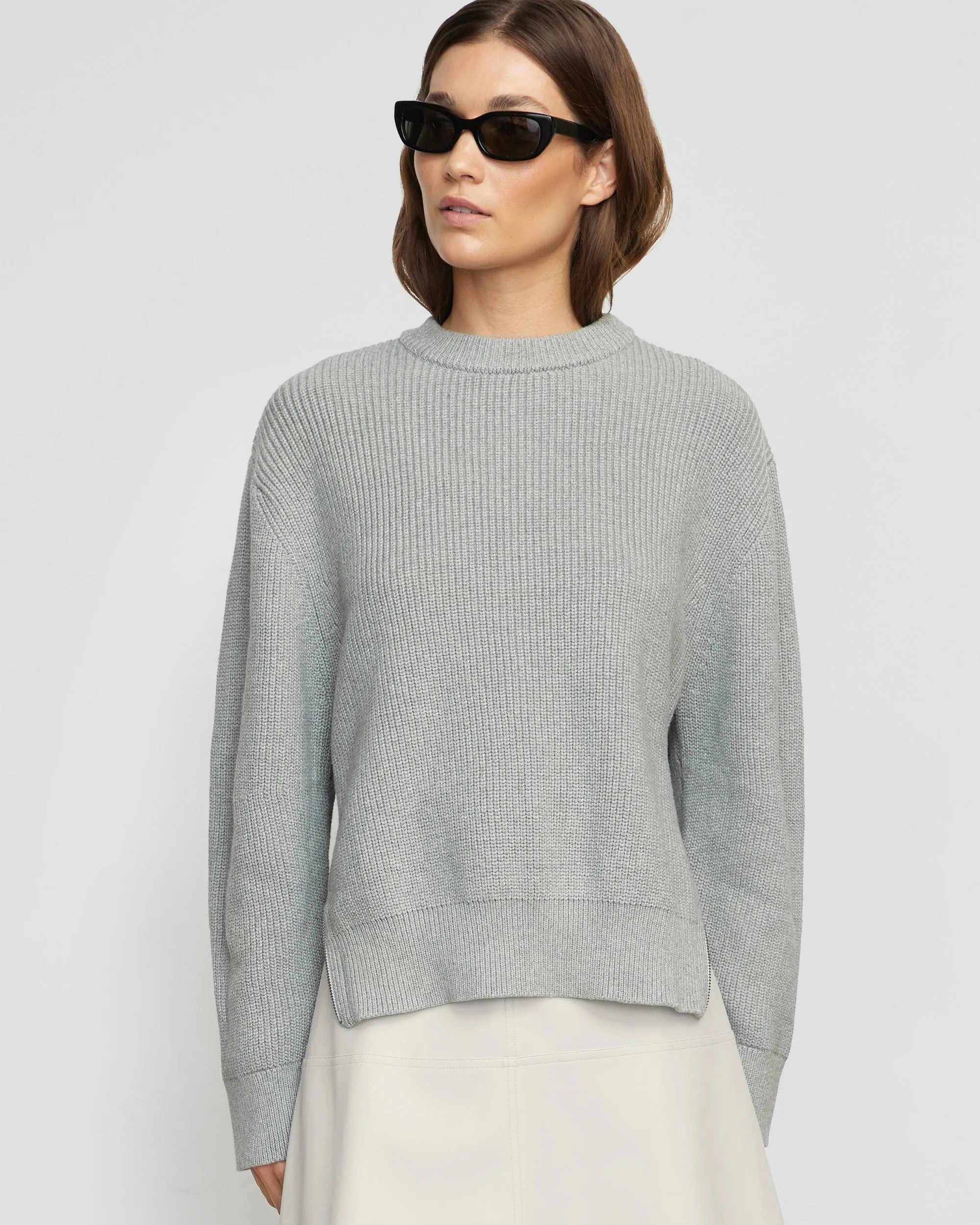 Tate Organic Cotton Side-Zip Sweater