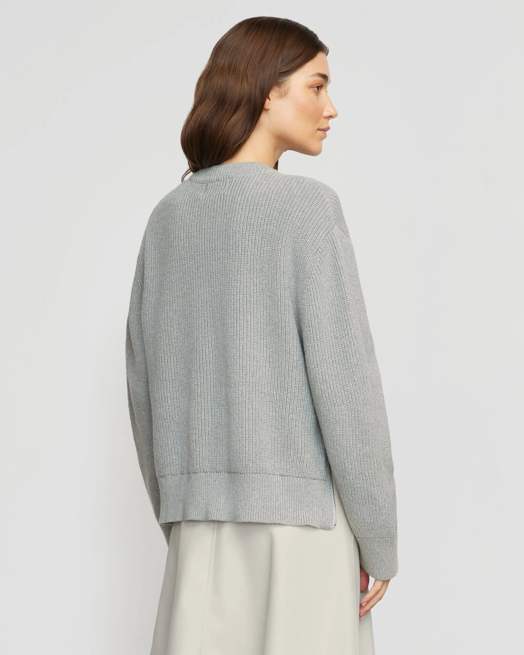 Tate Organic Cotton Side-Zip Sweater