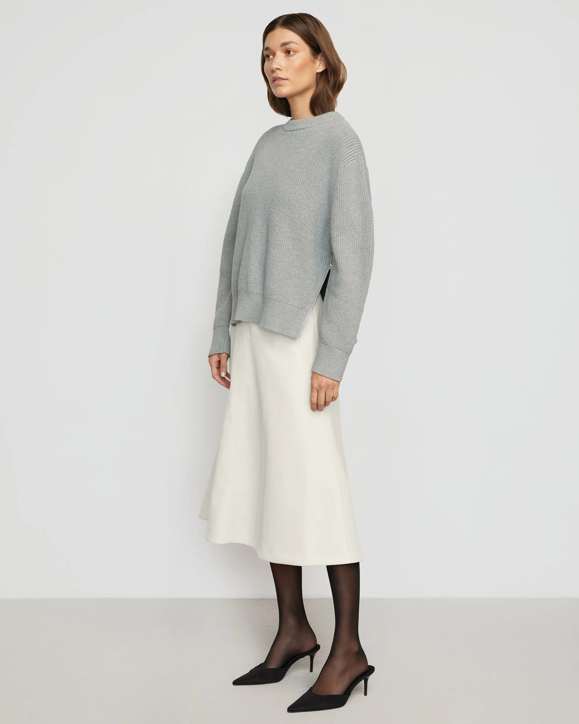 Tate Organic Cotton Side-Zip Sweater