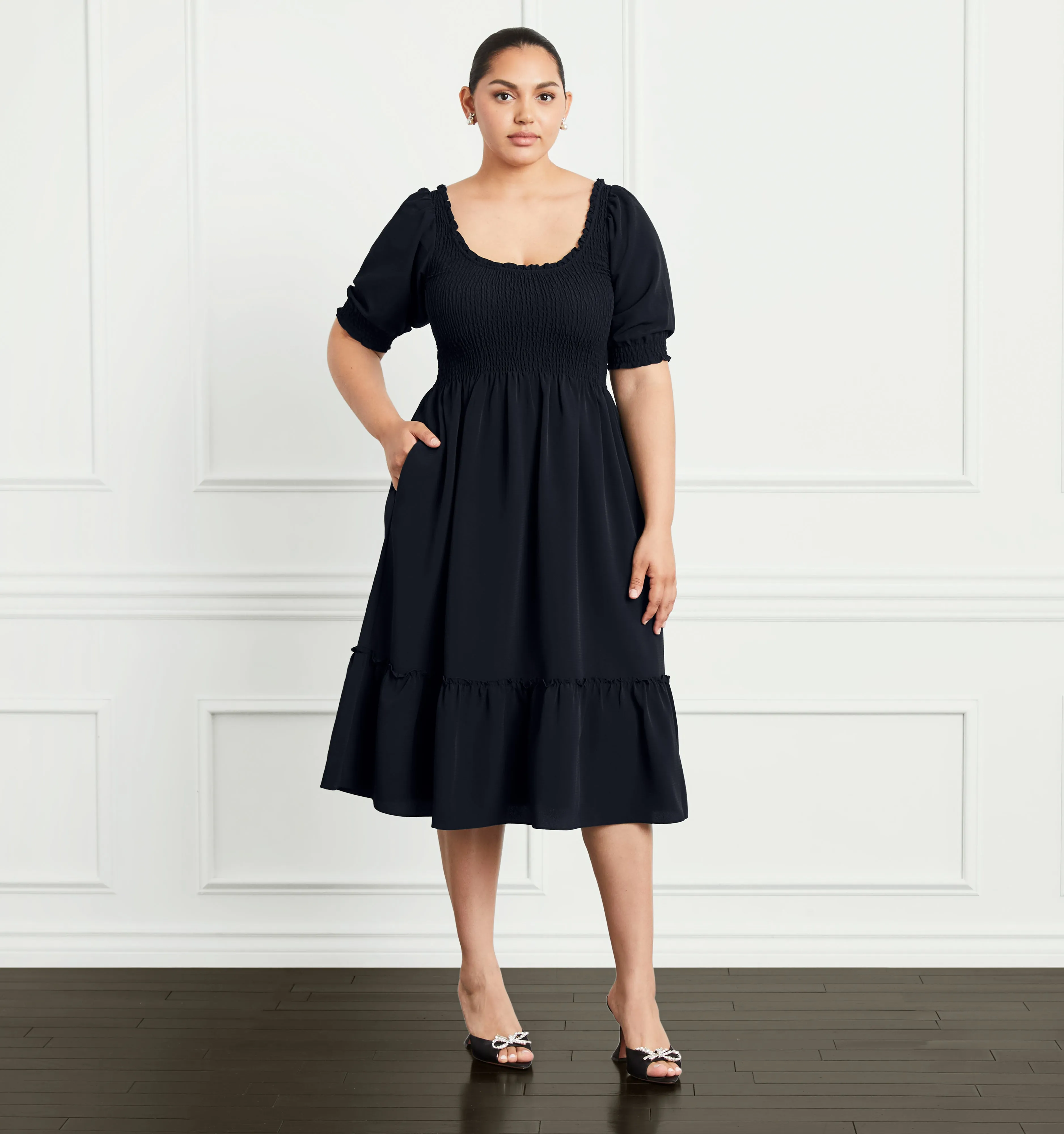 The Louisa Nap Dress - Black Crepe