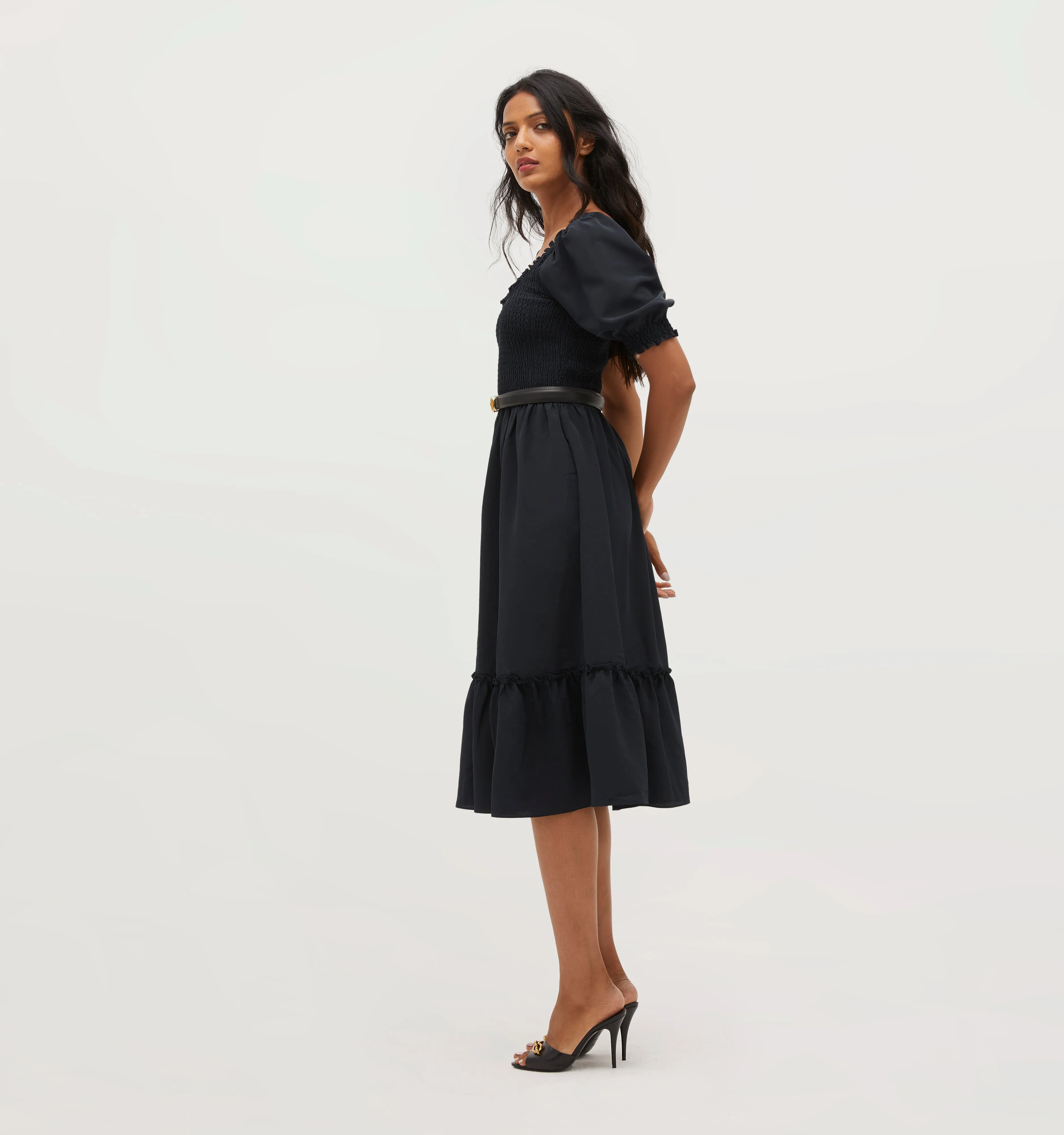 The Louisa Nap Dress - Black Crepe