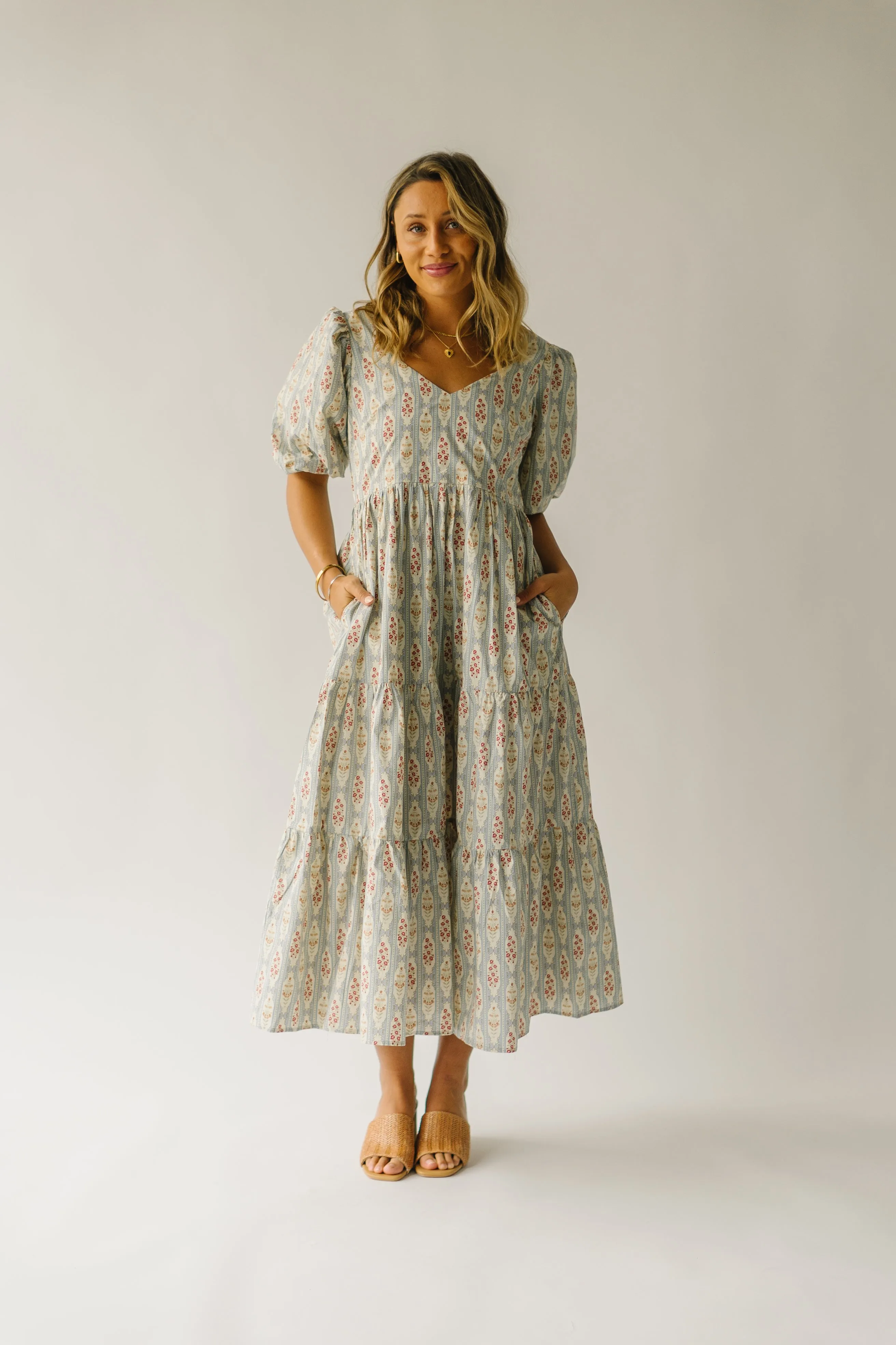 The Zollinger Sweetheart Midi Dress in French Blue