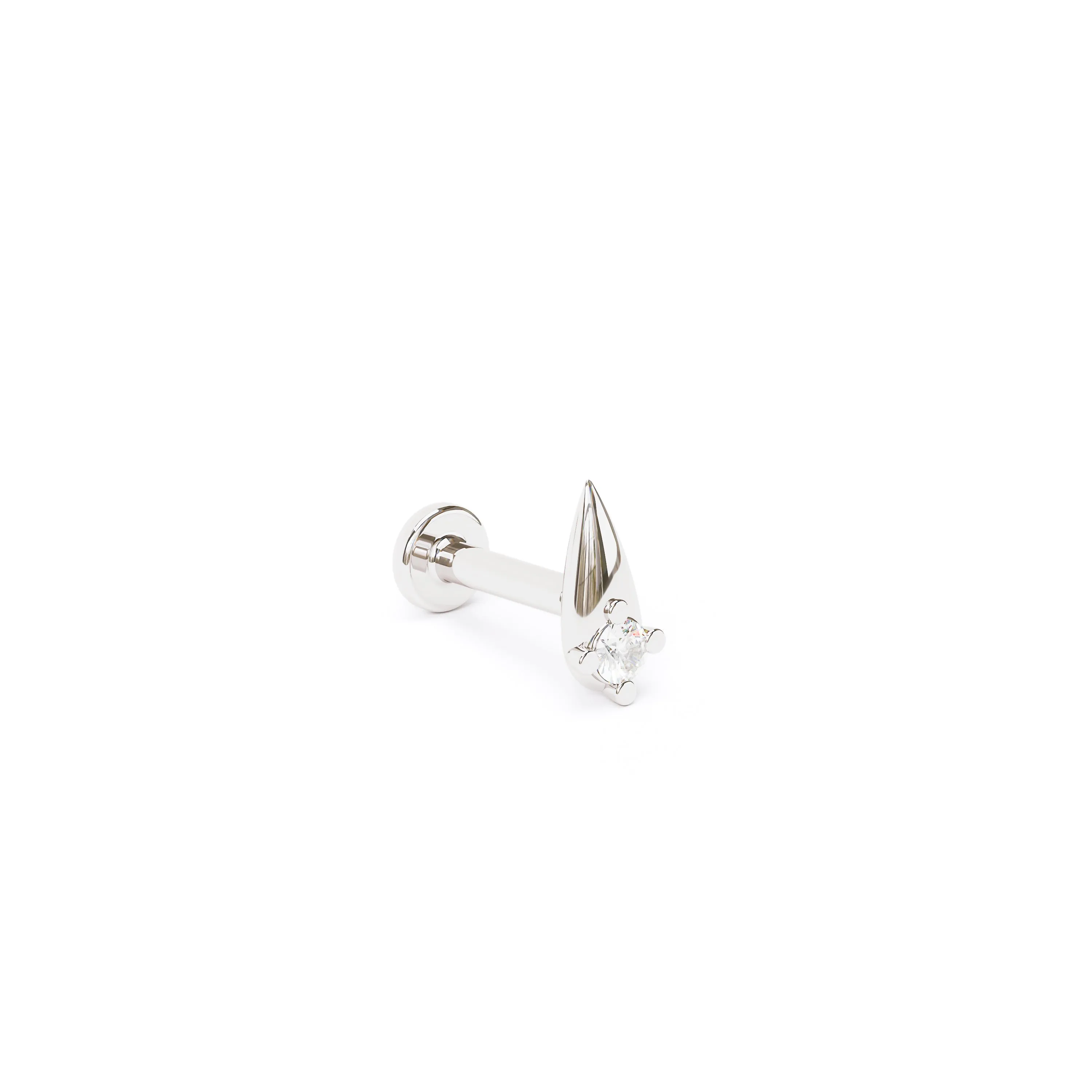 Tiny 14K Gold Minimalist Diamond Spike Stud