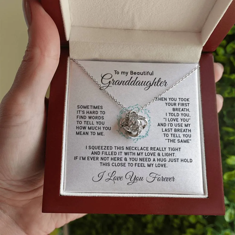 To My Granddaughter Necklace, Sometimes It's Hard to Find Words to Tell You How Much You Mean to Me