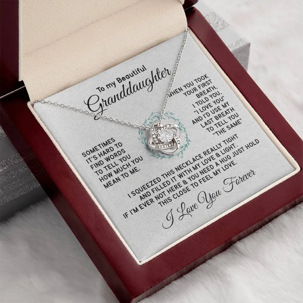 To My Granddaughter Necklace, Sometimes It's Hard to Find Words to Tell You How Much You Mean to Me