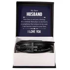 To My Husband Men's Cross Bracelet - Your Love in Not Just