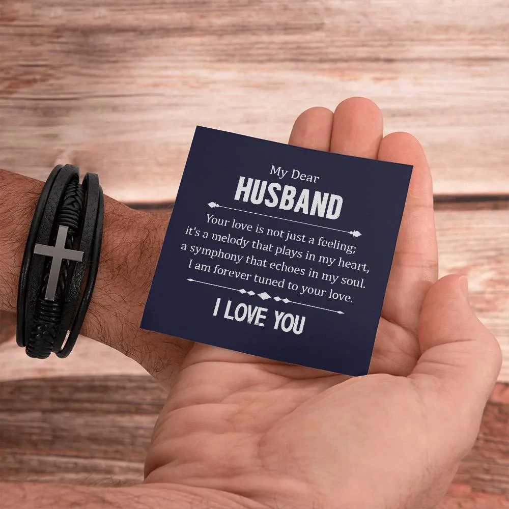 To My Husband Men's Cross Bracelet - Your Love in Not Just