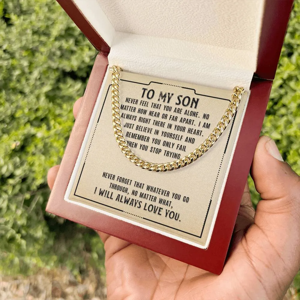 To My Son Necklace from Mom, Never Feel That You Are Alone