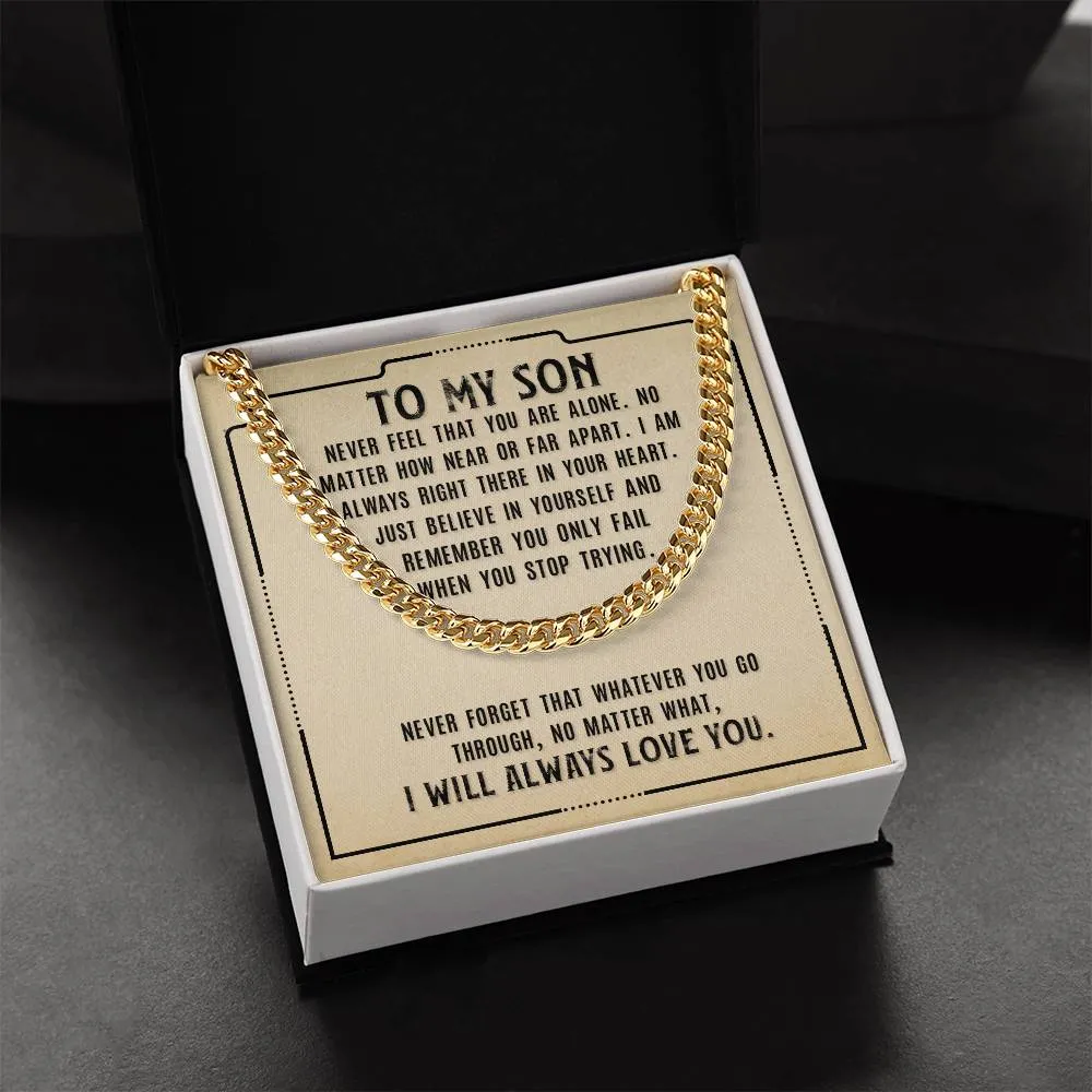 To My Son Necklace from Mom, Never Feel That You Are Alone