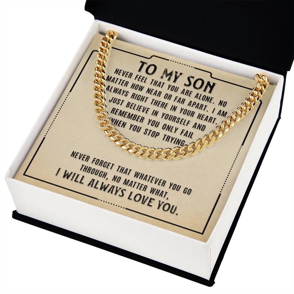 To My Son Necklace from Mom, Never Feel That You Are Alone